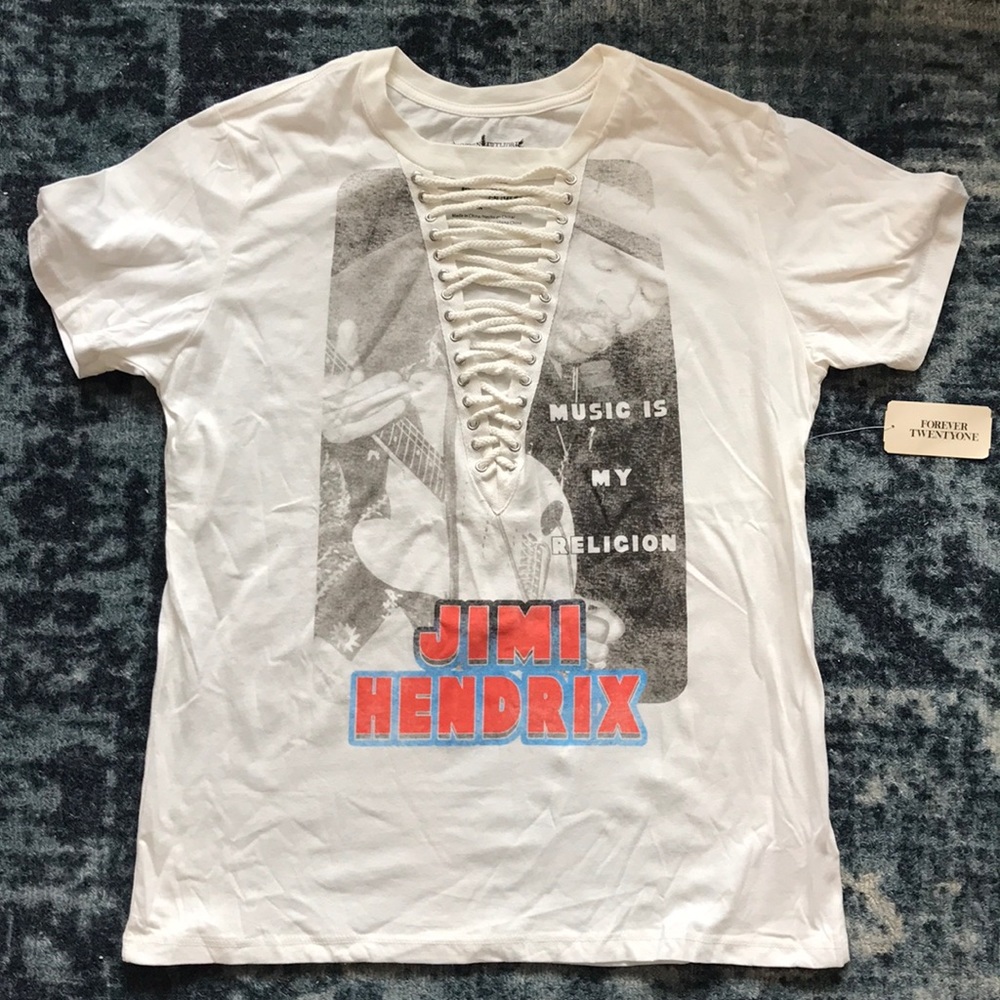 NWT Jimi Hendrix Lace Up Tee